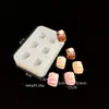 Molde de Brinquedo Lanche Narizinho Donut Gato Kt Laço Silicone para Amassar Massa Molde de Amassar