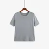 Blusa de tricô feminina plus size com gola redonda e manga média, outono 2026, blusa base solta e simples para mulheres plus size 25098