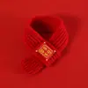 Bufanda de Punto para Gato y Perro Año del Caballo Bufanda Roja de Año Nuevo Accesorios Lindos con Foto de Gato Bufanda de Lana Venta al por Mayor