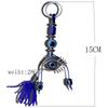 Pingente com Borla de Contas Olho Grego Azul Turco Estilo Vintage Artístico