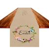 Bandera de Mesa de Pascua Transfronteriza Lino Fuerte y Duradero Mantel Estampado de Huevo de Pascua y Conejo Paño de Entrada Mantel para Mesa de Entrada