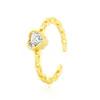 Nuevo Famoso de Internet Más Vendido Anillo Abierto Creativo de Personalidad Multiestilo para Mujeres Diseño Pequeño Exquisito Chapado en Oro Circonita Joyería de Mano