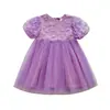 Vestido de Niña de Manga Mariposa con Volantes Vestido de Princesa de Malla Vestido de Princesa de Tul para Niña