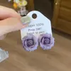Pendientes de Botón de Rosa Románticos Elegantes para Mujer Super Hada Impresionantes Lujo Ligero Sensación de Alta Gama Atmósfera Exquisita Joyería de Oreja Elegante