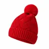 Gorro de Lana Tejido con Patrón de Diamantes de Sarja Nuevo Europeo y Americano con Forro de Felpa Engrosado Protección contra el Frío Simple Versátil para Esquiar Gorro de Mujer