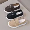Zapatos de piel para niños, zapatillas casuales sin cordones para primavera y otoño, ligeras, de suela suave, transpirables, zapatillas sin cordones versátiles para niños