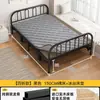 Cama de siesta reforzada para adultos, cama de hierro doble plegable, cama individual plegable para uso doméstico, cama de madera maciza para viviendas de alquiler
