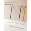 Colher de Vidro Borossilicato Alto Colher de Sobremesa Colher para Mexer Café Estilo Ins Transparente Tamanho Grande Doméstica Cabo Longo Colher de Óleo Colher de Sopa
