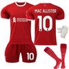 2324 Liverpool Home 11 Salah 3 Endo 66 Arnold 10 McAlister uniforme de futebol