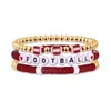 Amazon Best-Seller Transfronterizo Pulsera de Apilamiento de Arcilla Suave Multicolor Colgante de Aleación Letra Acrílica Juego de Pulseras Elásticas
