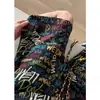 Calça Bermuda Solta de Verão Marca Americana Tendência Grafite de Letras Estilo Férias Calça Casual Calça Bermuda de Praia