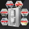 Sala de Fluxo de Ar em Aço Inoxidável 304, Porta de Fluxo de Ar de Porta Dupla para Fábrica de Sala Limpa, Sala de Fluxo de Ar Automática com Travamento de Porta Dupla