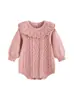 Mameluco para Niña 100% Forro Polar Cuello Volante Grueso Tejido En Stock Otoño e Invierno Calentito para Gateo Ropa para Niños de Exterior