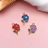 Suministro directo de fábrica de aleación 1 DIY gota de aceite buena suerte rosa doble colgante orquídea coche pendientes pulsera cadena accesorios