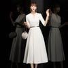 Minivestido Blanco para Mujer 2026 Nuevo Vestido de Longitud Media para el Día a Día para Registro de Boda y Registro de Matrimonio Vestido Blanco