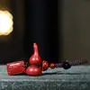 Llavero de Calabaza de Loto Bermellón del Año de la Serpiente 2025 Arena Roja Fortuna y Paz Adorno Colgante para Artículos de Viaje