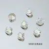 Rinestones para Uñas Dongzhou Blancos Deslumbrantes Coloridos Flash Irregulares con Base Puntiaguda Rinestones Accesorios para Joyería DIY Cuadrados Gruesos Huevo de Paloma Rinestones Adhesivos para Uñas