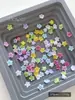 Mini Flor Colorida de Cinco Pétalas Joias para Nail Art Tamanho Misto Flor Ovo Estéreo Resina Diamante para Unha Decoração Atacado