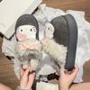 Pantuflas de Felpa de Gato Kt de Dibujos Animados Lindas para Mujer 2025 Nueva Moda Versátiles de Suela Gruesa para Aumentar la Altura para Exterior Pantuflas de Algodón Modernas