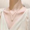 Collar de Mariposa Apilado Estilo Ins Europeo y Americano Moda para Mujer Diseño de Nicho Cadena para Clavícula con Colgante de Flor de Doble Capa Collar de Celebridad Cibernética