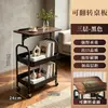 Carro Mesita de Café Móvil, Mesa Auxiliar Estilo Crema, Mesa Lateral para Sofá de Sala de Estar, Estante de Almacenamiento para Mesita de Noche de Dormitorio