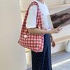 2026 Nueva Bolsa Cruzada Casual para Commuter Bajo el Brazo para Mujeres, Bolso de Hombro Versátil Artístico a Cuadros, Bolsa Tote de Gran Capacidad