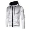 Sudadera con capucha y cremallera para hombre transfronteriza, diseño de retazos, cárdigan casual deportivo de manga larga, talla europea, adecuada para primavera y otoño