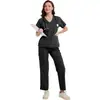 Traje Esfoliante Color Sólida do Tiktok, Uniforme de Enfermeiro Soltinho, Roupa Médica de Hospital de Animais, Roupa de Trabalho para Doutor