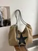 Bolso de lona casual súper popular estilo coreano para mujer, nuevo modelo 2026, relajado, gran capacidad, para el día a día, de hombro y para llevar debajo del brazo