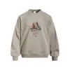 Ilustración Estilo Americano Estampado de Letras Graffiti Patchwork Sudadera con Capucha Cuello Redondo Suéter Pullover para Hombre Holgado Sudadera Street Trendy Temporada de Primavera Otoño