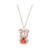 Otoño e invierno Nuevo collar de ratón del zodiaco en oro para mujer, personalidad, moda, colgante de granate rojo incrustado, cadena para la clavícula, venta al por mayor