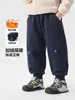 Pantalones Deportivos Casuales Forrados de Polar para Niño Estilo Europeo Invierno 2026 Ropa Nueva para Niños Bebés Niños Pequeños Pantalones Calientes de Invierno