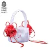 Venta Caliente AliExpress Flor de Satén Cesta de Flores Traje Estilo Occidental Florista Cesta de Flores Suministros de Boda