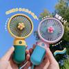 Novo Ventilador de Mão Mini Flor de Verão Desenho Animado Mini Portátil de Mão Ventilador Elétrico de Alta Eficiência com Sensor de Gelo Atacado