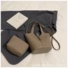Bolso Bandolera Tipo Cubo con Patrón de Lichi Bolso para Suegra para Mujer 2025 Nuevo Estilo Bolso de Hombro Cruzado Simple Casual Bolso Tipo Cesta de Verduras de Nicho
