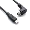 Cabo de Extensão de Alimentação Personalizado Mini USB B Macho para Micro USB B Macho 90 Graus