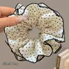 [Personalizado] Scrunchie de lunares de encaje estilo coreano, una liga para el cabello de alta gama y tamaño grande, accesorio para el cabello para mujeres