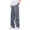 Jeans de Tencel para Hombre Verano Delgados Sueltos Pierna Recta Caída Pantalones Casuales de Seda Helada de Alta Gama Pantalones Largos