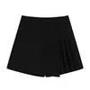 2026 Verano Falda Pantalón Gris Irregular Estilo Coreano Petite para Viajar Cintura Alta Línea A Plisada Moderna