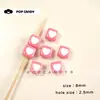 Cuentas Cuadradas de Acrílico Coloridas con Forma de Corazón Mini Cuentas Sueltas Hechas a Mano para Cadenas de Teléfono, Pulseras, Collares, Materiales y Accesorios