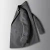 Abrigo de Hombre 2023 Otoño e Invierno Gabardina de Lana Doble Faz para Profesionales de Negocios de Mediana Edad, Color Sólido, Abrigo de Lana de Longitud Media, Estilo de Negocios Ligero