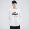Camiseta Nueva de Manga Larga para Primavera y Otoño Estilo Hong Kong Estampado de Chico Musical Camisa Base para Hombre Ropa Exterior Elegante Sudadera de Otoño