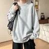 Sudadera de cuello redondo con costuras deconstruidas para hombre, top de otoño estilo americano holgado con hombros caídos, chaqueta versátil y moderna de corte ancho
