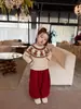 Suéter jacquard de punto para niña, nueva colección otoño/invierno 2026, abrigo suéter para niños, grueso y cálido, ropa para niñas
