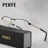 91361 Óculos Masculinos Anti-Luz Azul Novos Transfronteiriços Armação Versátil para Miopia Atacado Metal Espelho Óptico Meia Armação