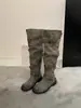 Botas altas de diseño nicho estilo coreano para pantorrilla ancha, nuevo modelo primavera-verano 2026, botas de montar adelgazantes de punta redonda para pantorrilla alta