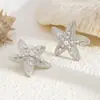 Pendientes Transfronterizos Europeos y Americanos, Pendientes con Textura de Estrella de Mar Estilo Vacaciones en el Océano, Pendientes de Diseño Simple de Perla de Nicho Venta al por Mayor