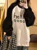 Sudadera Gris Holgada con Capucha, Cuello Redondo, Espesa y Forrada de Polar para Mujer, Nueva Moda Tendencia Otoño e Invierno 2025 con un Toque de Lujo