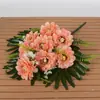 Flores peônias artificiais em formato de leque de 8 cabeças mais vendidas internacionalmente para decoração de casamento, flores de seda para arranjo doméstico e arte floral