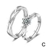 Anel especial de casal transfronteiriço moissanita prata 925 simples personalidade anel torcido masculino e feminino anel aberto fabricante
